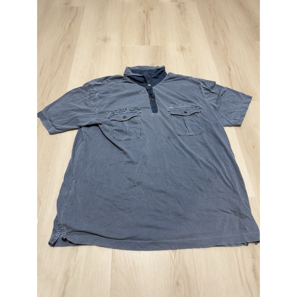 Tommy Bahama Polo Shirt Men's Size XL Island Modern Fit Casual Distressed Blue